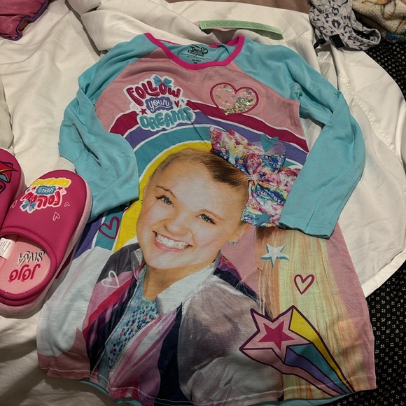 Nichelodeon JoJo Siwa 7/8 nightgown underwear slip on slippers bundle nwt - Picture 3 of 16
